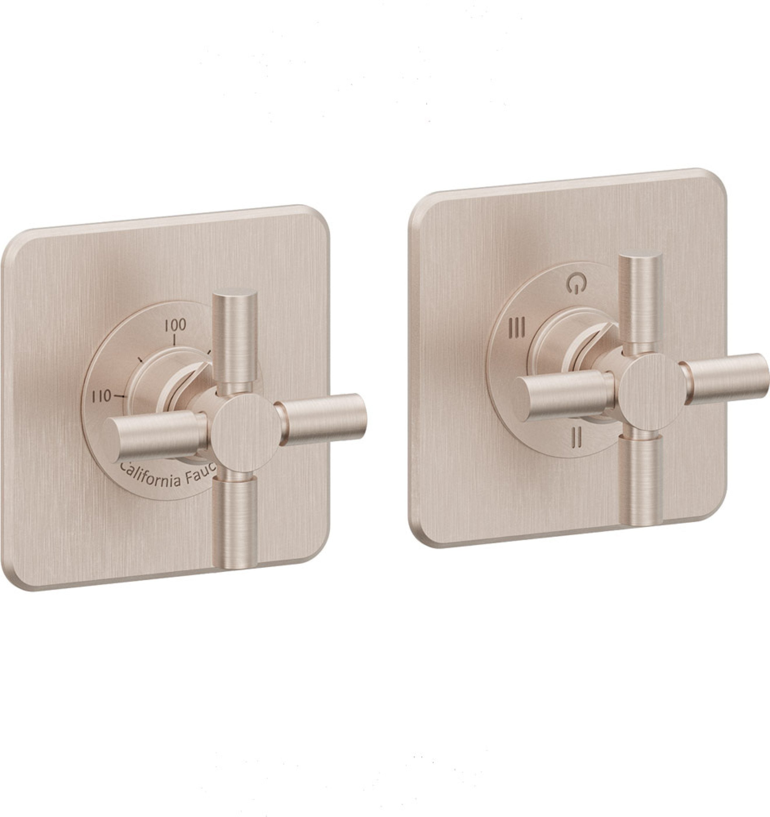 California Faucets Descanso StyleTherm Vista™ - Dos Placas Cuadradas (4" x 4" c/u)