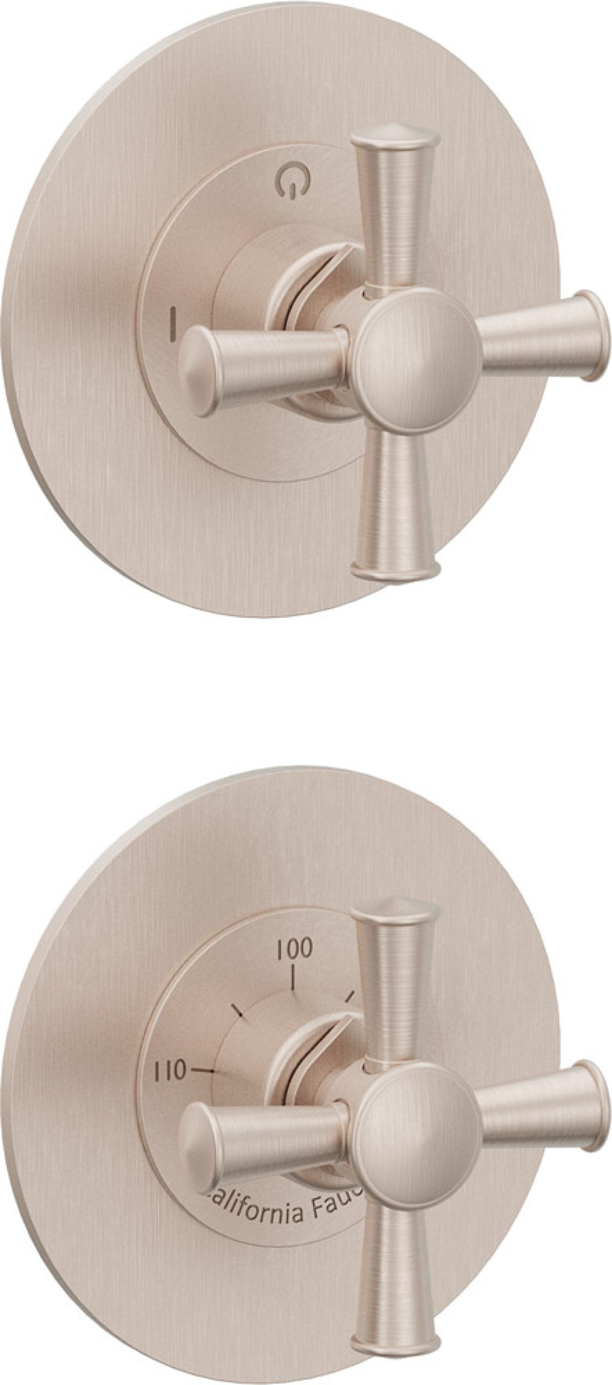 California Faucets Miramar StyleTherm Vista™ - Dos Placas Redondas (4" c/u)