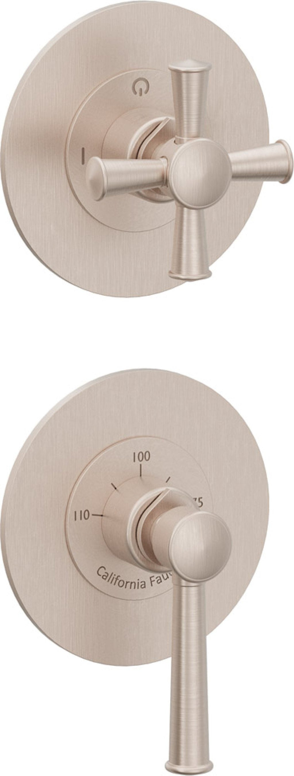 California Faucets Miramar StyleTherm Vista™ - Dos Placas Redondas (4" c/u)