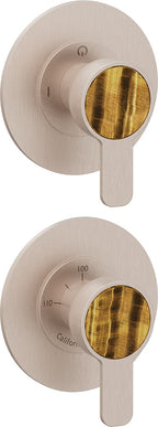 California Faucets Capitola StyleTherm Vista con Control de Una Salida - Placa Doble Rectangular - Níquel Satinado