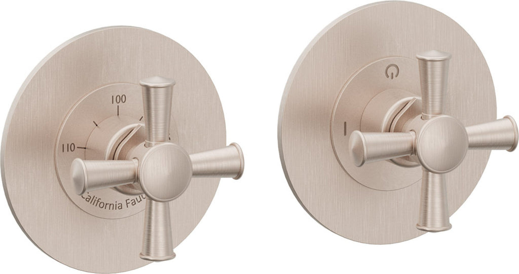 California Faucets Miramar StyleTherm Vista™ - Dos Placas Redondas (4" c/u)