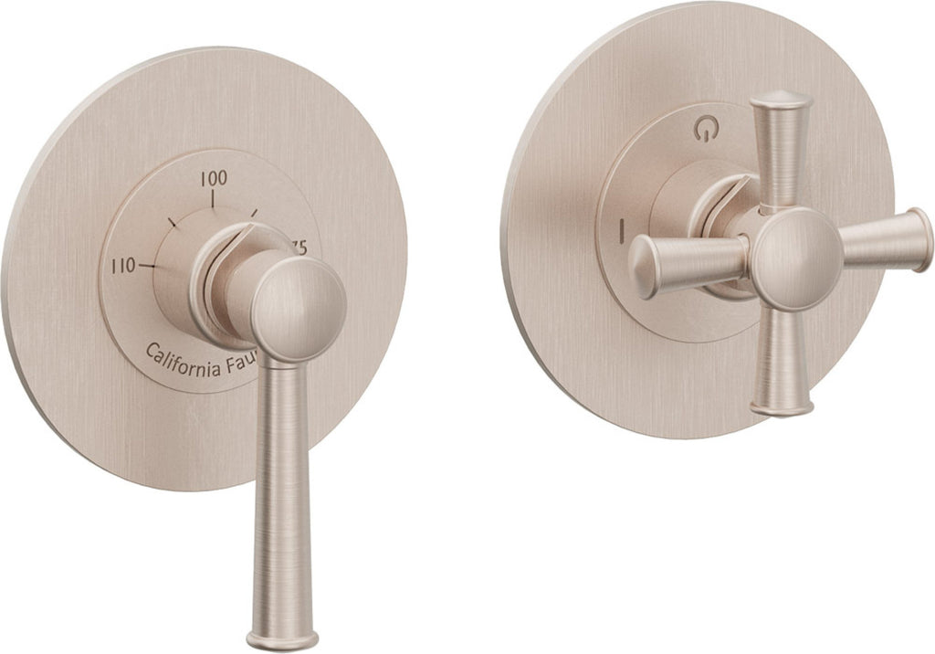 California Faucets Miramar StyleTherm Vista™ - Dos Placas Redondas (4" c/u)