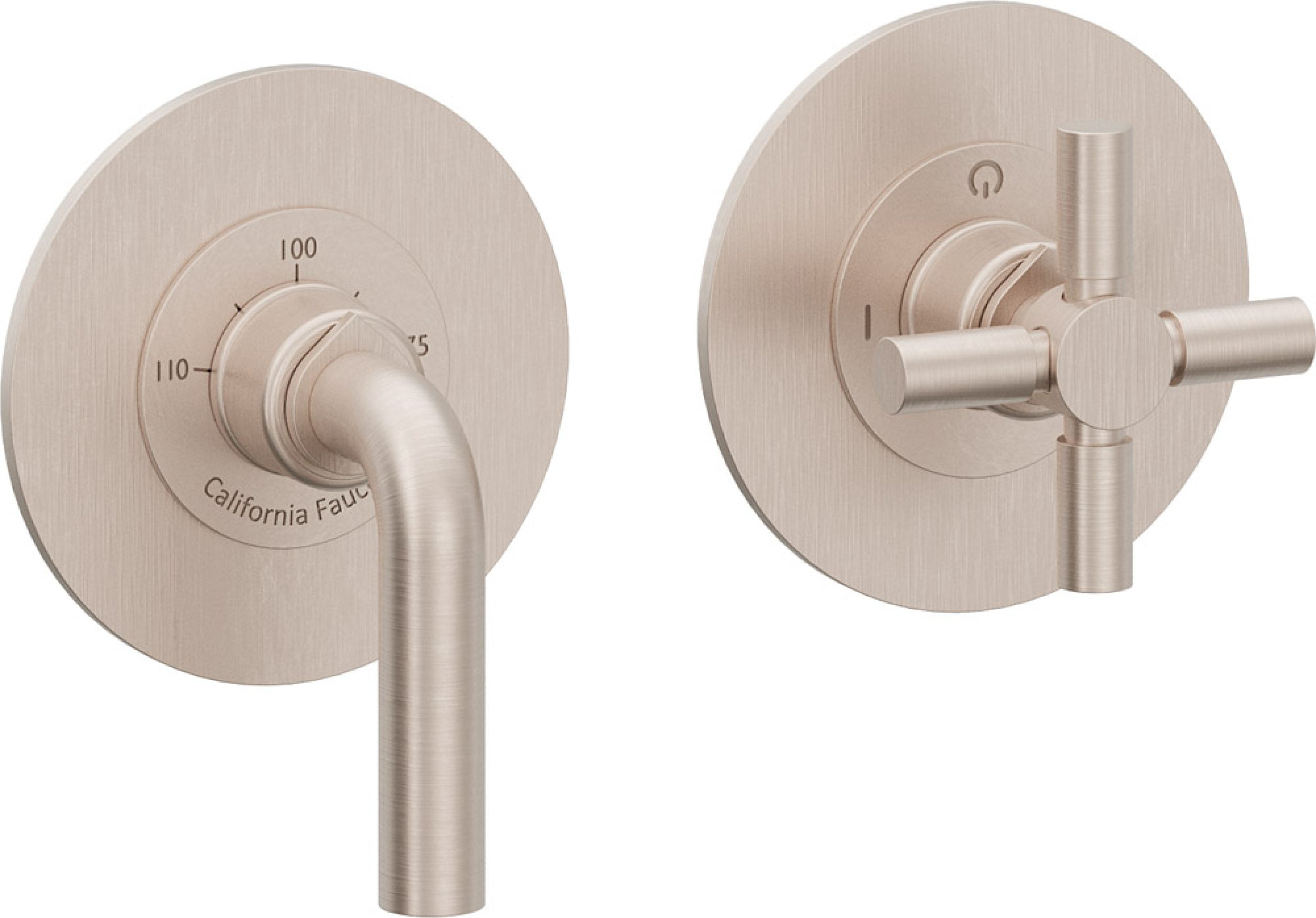 California Faucets Tamalpais StyleTherm Vista™ - Dos Placas Redondas (4" c/u)