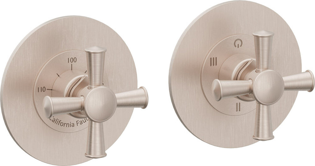 California Faucets Miramar StyleTherm Vista™ - Dos Placas Redondas (4" c/u)