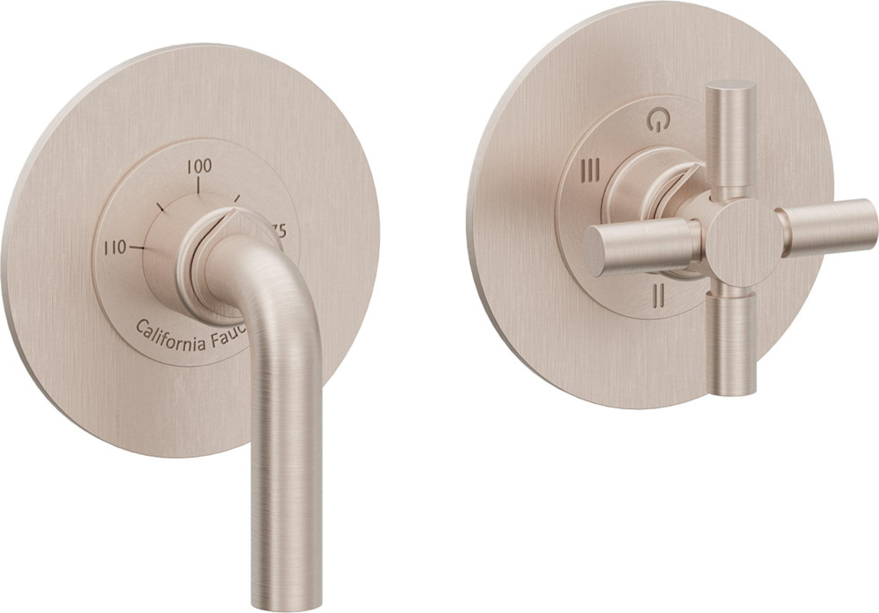 California Faucets Tamalpais StyleTherm Vista™ - Dos Placas Redondas (4" c/u)