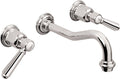 California Faucets Montecito Llave de Lavabo de Pared de Dos Llaves - Polished Chrome