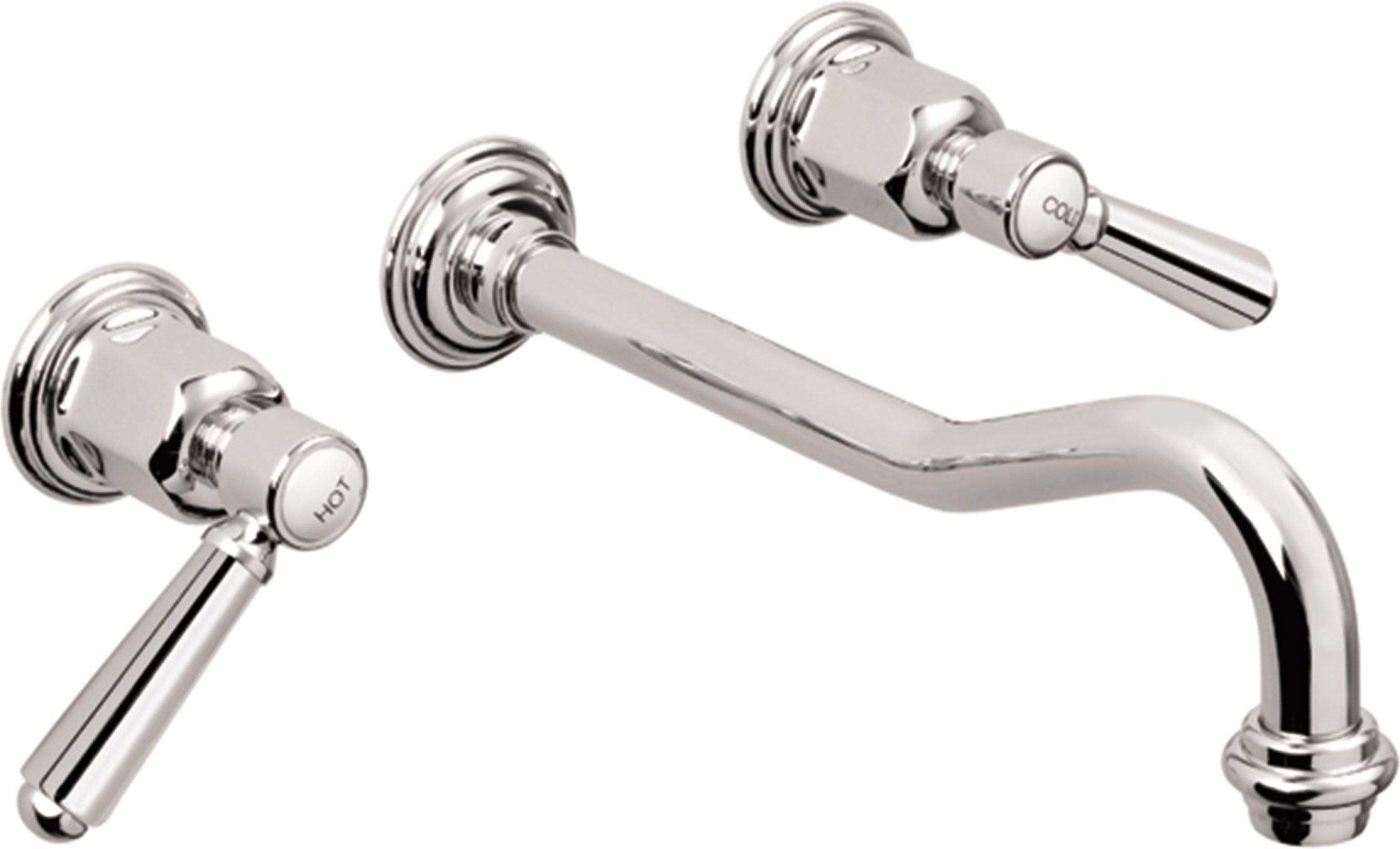 California Faucets Montecito Llave de Lavabo de Pared de Dos Llaves - Polished Chrome