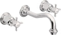 California Faucets Cardiff Llave de Lavabo de Pared de Dos Llaves - Polished Chrome