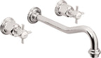 California Faucets Cardiff Llave de Lavabo de Pared de Dos Llaves - Polished Chrome