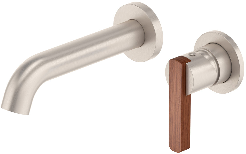 California Faucets San Elijo Llave de Lavabo de Pared de Una Llave - Base Redonda - Satin Nickel