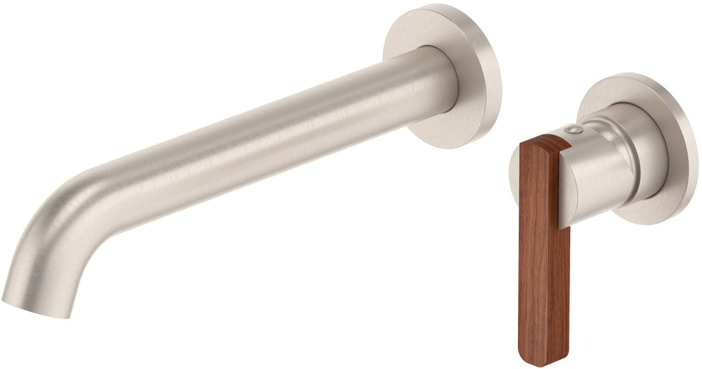 California Faucets San Elijo Llave de Lavabo de Pared de Una Llave - Base Redonda - Satin Nickel