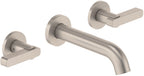 California Faucets San Elijo Llave de Lavabo de Pared de Dos Llaves - Base Redonda - Satin Nickel
