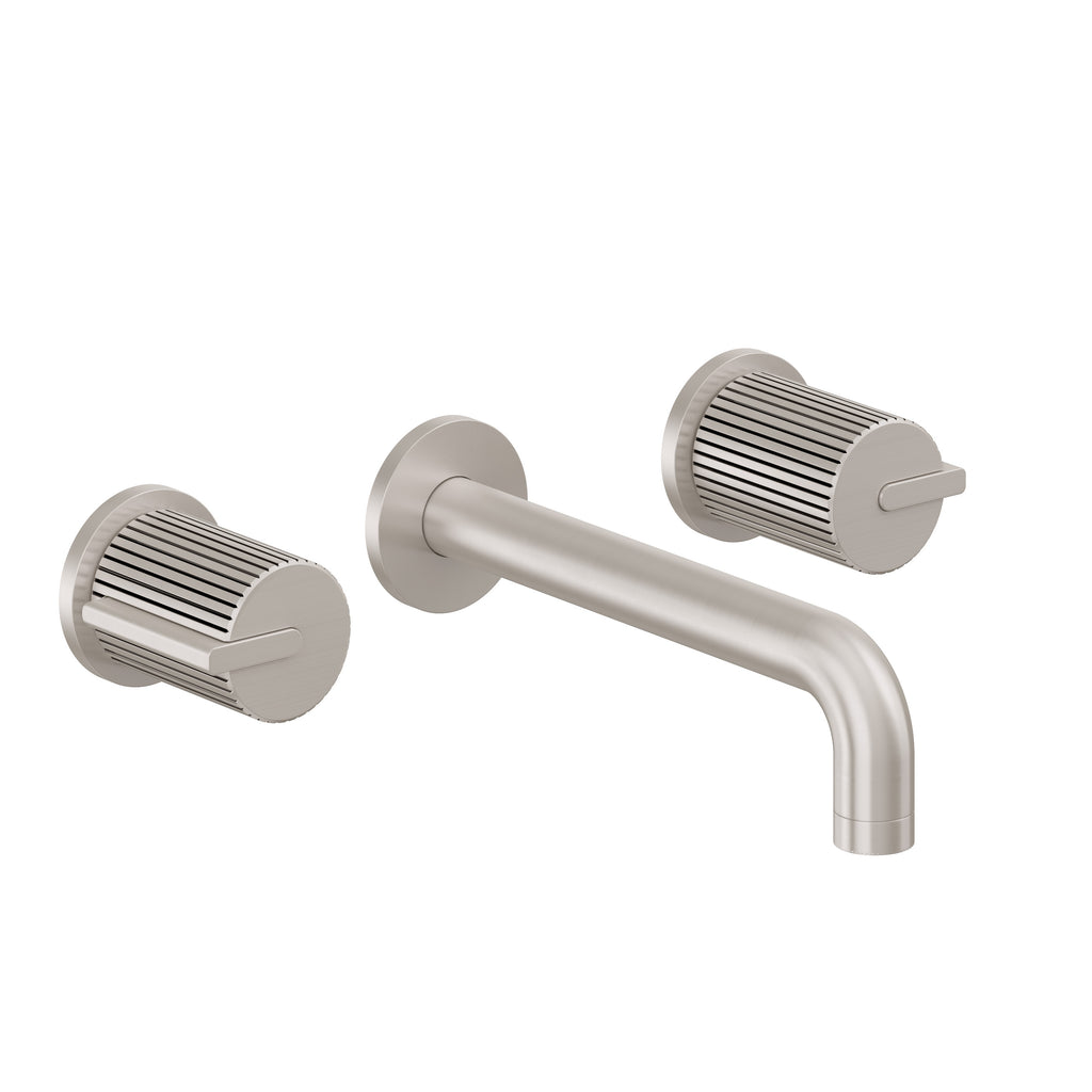 California Faucets Jalama Llave de Lavabo de Pared de Dos Llaves - Alcance Corto - Níquel Satinado