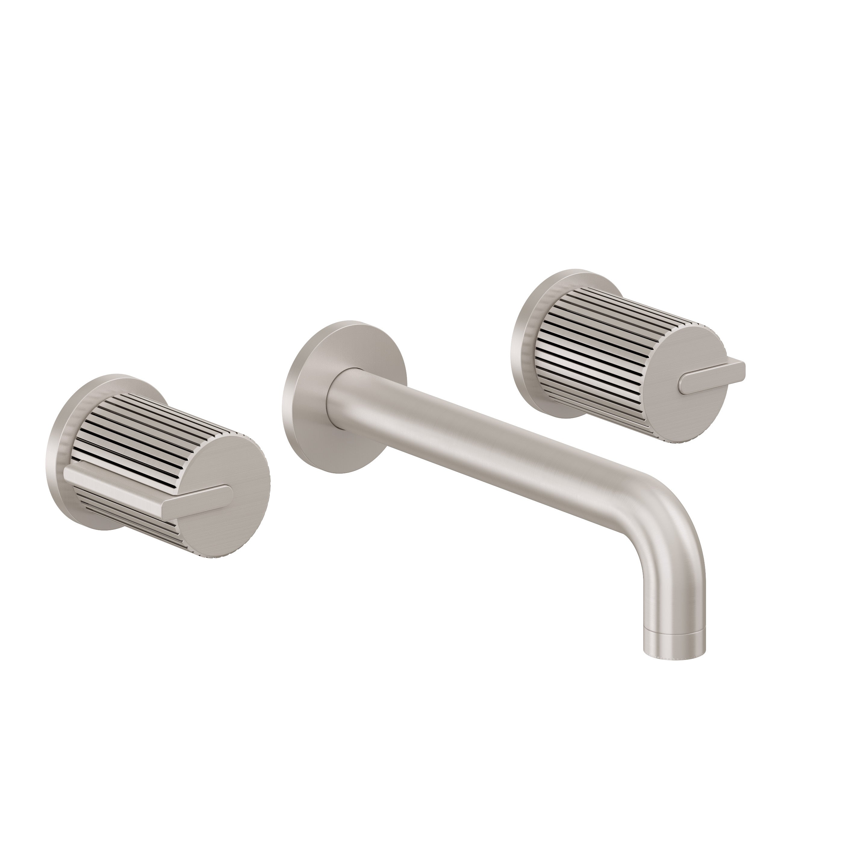 California Faucets Jalama Llave de Lavabo de Pared de Dos Llaves - Alcance Corto - Níquel Satinado