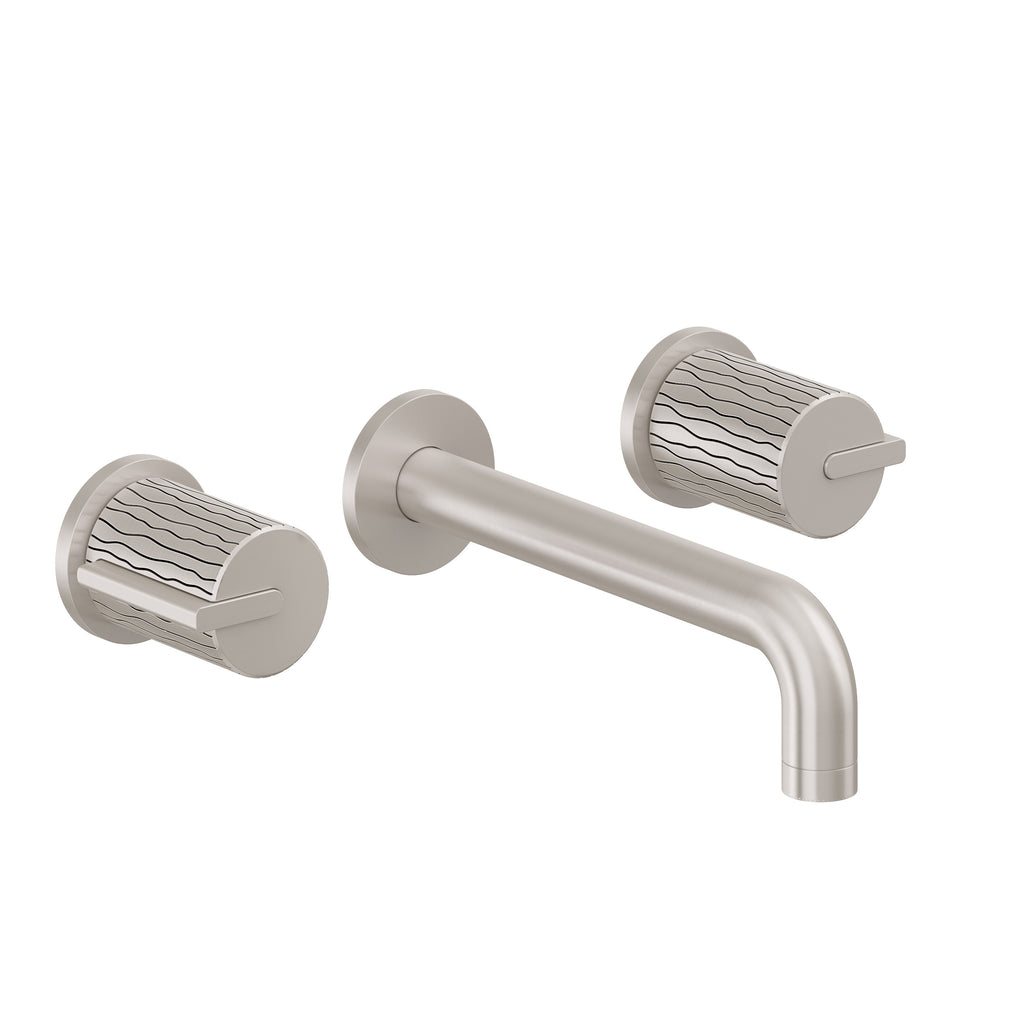 California Faucets Jalama Llave de Lavabo de Pared de Dos Llaves - Alcance Corto - Níquel Satinado