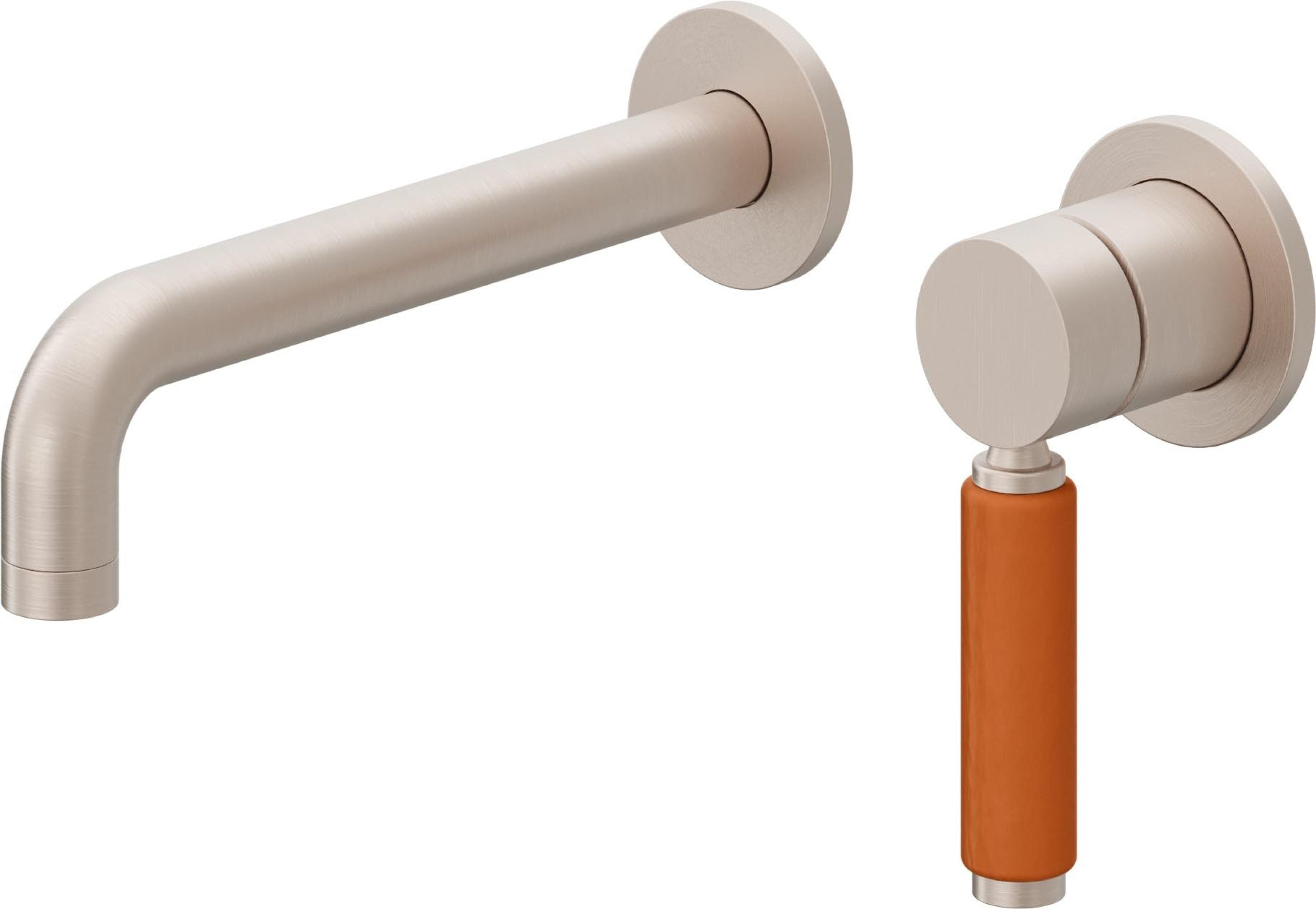 California Faucets Cayucos Llave de Lavabo de Pared de Una Llave - Manija de Porcelana Naranja