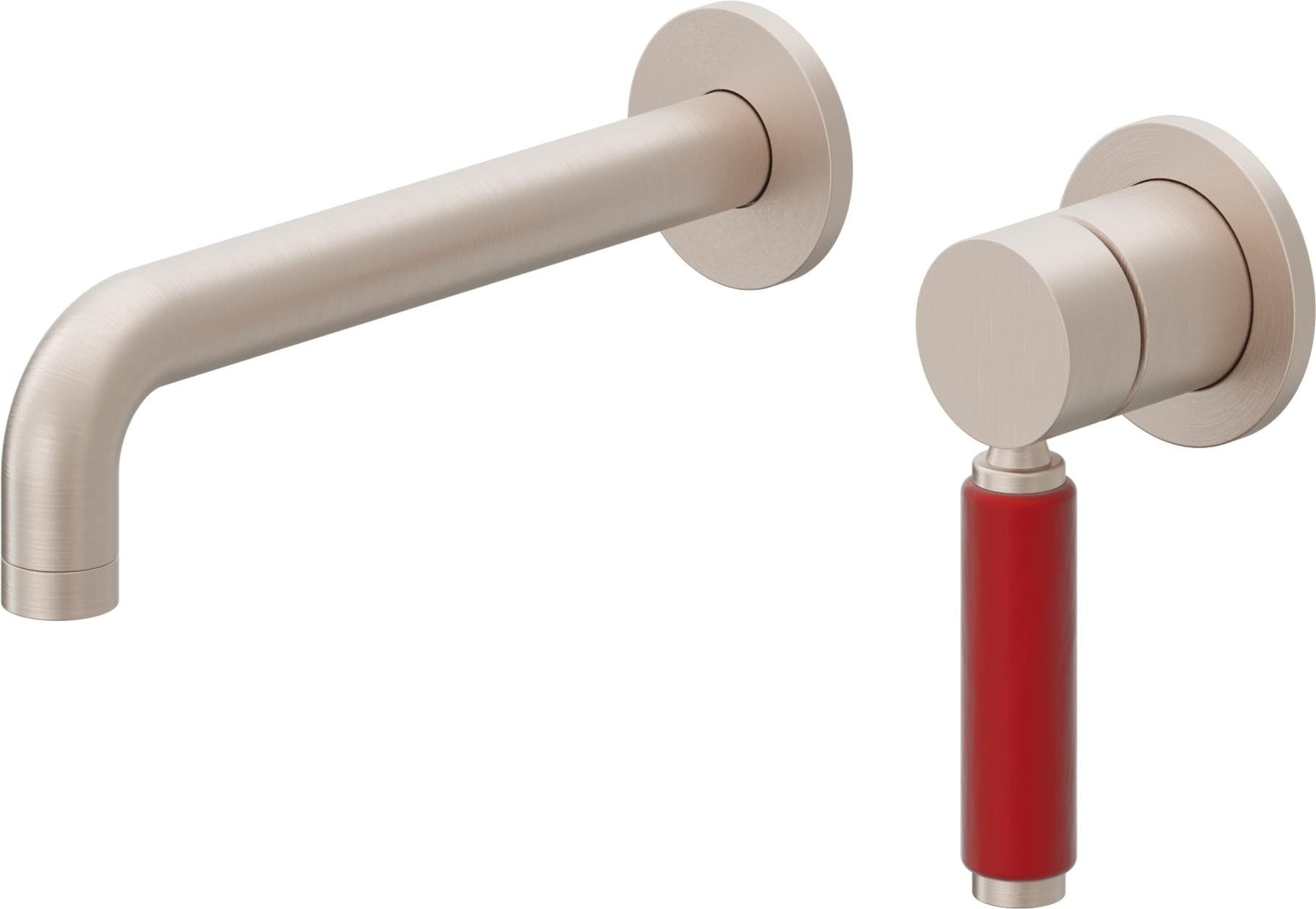 California Faucets Cayucos Llave de Lavabo de Pared de Una Llave - Manija Roja