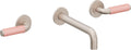 California Faucets Cayucos Llave de Lavabo de Pared de Dos Llaves - Palanca de Porcelana Rosa