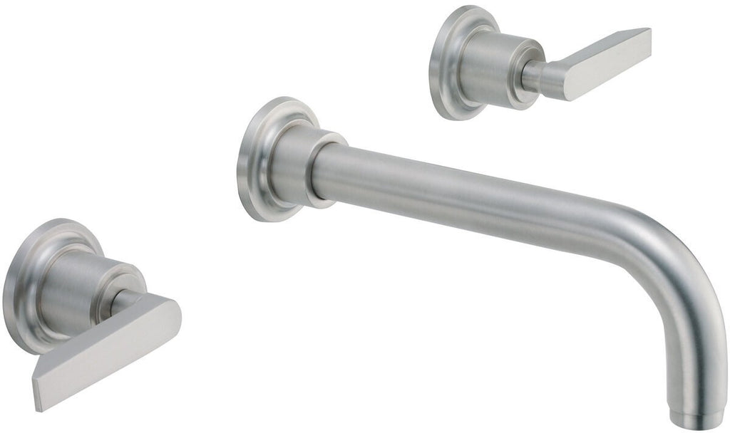 California Faucets Rincon Bay Llave de Lavabo de Pared de Dos Llaves - Satin Nickel