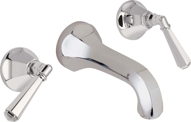 California Faucets Monterey Llave de Lavabo de Pared de Dos Llaves - Polished Chrome