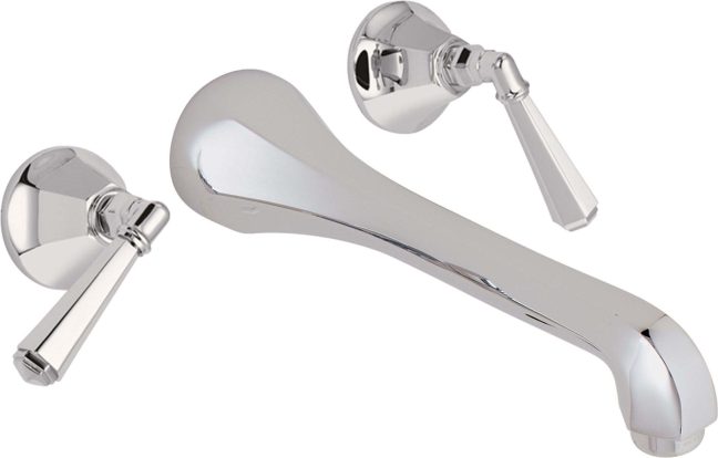 California Faucets Monterey Llave de Lavabo de Pared de Dos Llaves - Polished Chrome