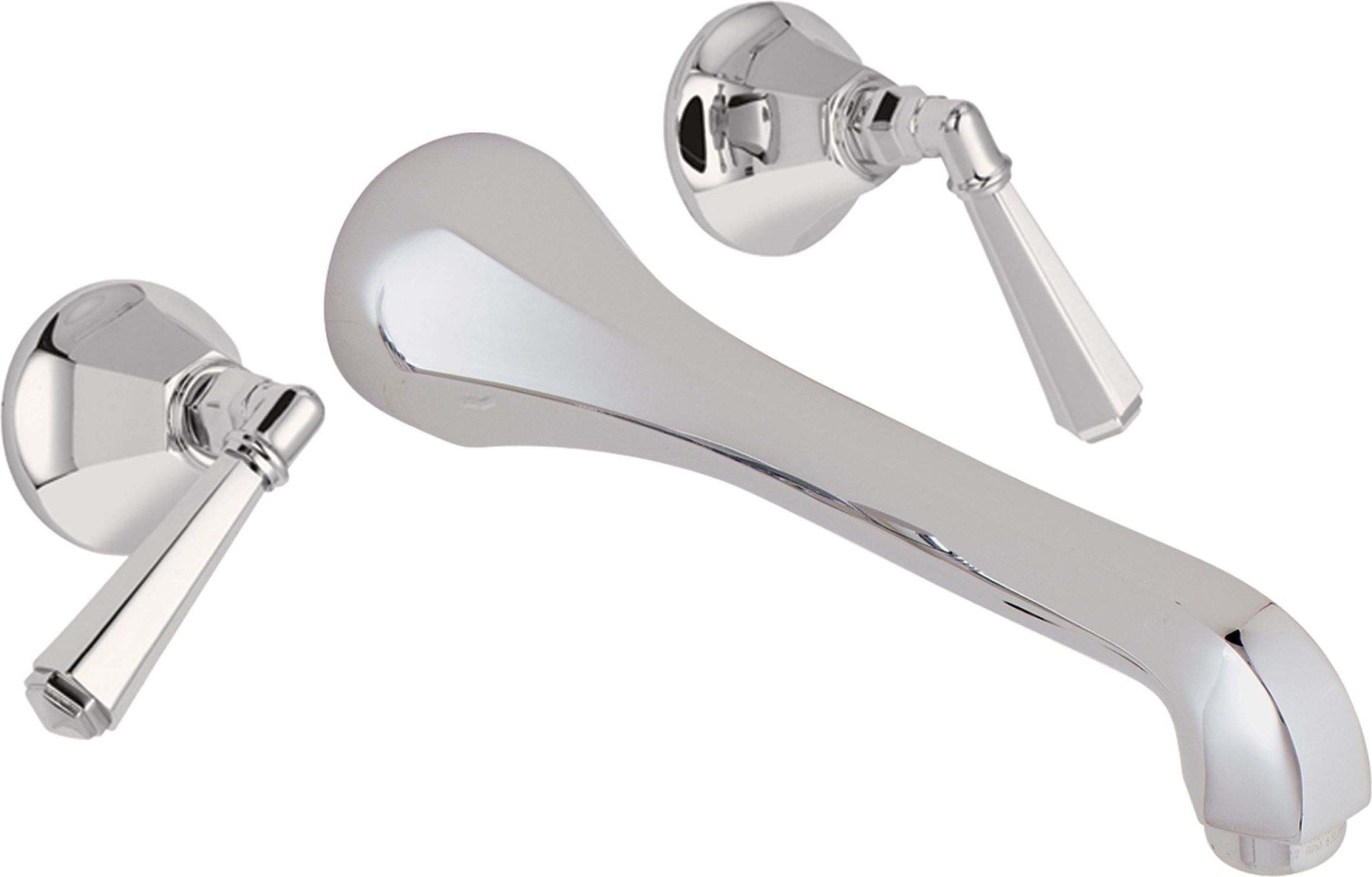 California Faucets Monterey Llave de Lavabo de Pared de Dos Llaves - Cromo Pulido