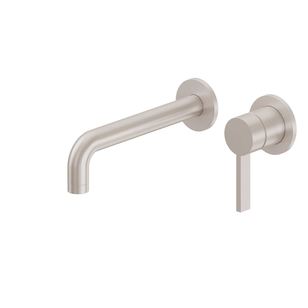 California Faucets Bel Canto Llave de Lavabo de Pared de Una Llave - Pico Extendido - Satin Nickel