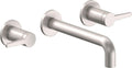 California Faucets D Street Llave de Lavabo de Pared de Dos Llaves - Palanca Plana - Satin Nickel