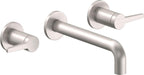 California Faucets D Street Llave de Lavabo de Pared de Dos Llaves - Palanca Plana - Satin Nickel
