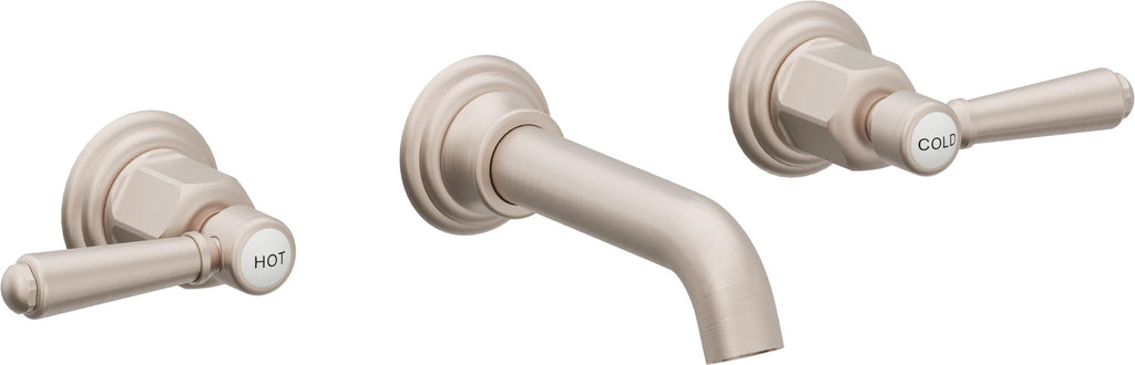 California Faucets Coronado Llave de Lavabo de Pared de Dos Llaves - Satin Nickel