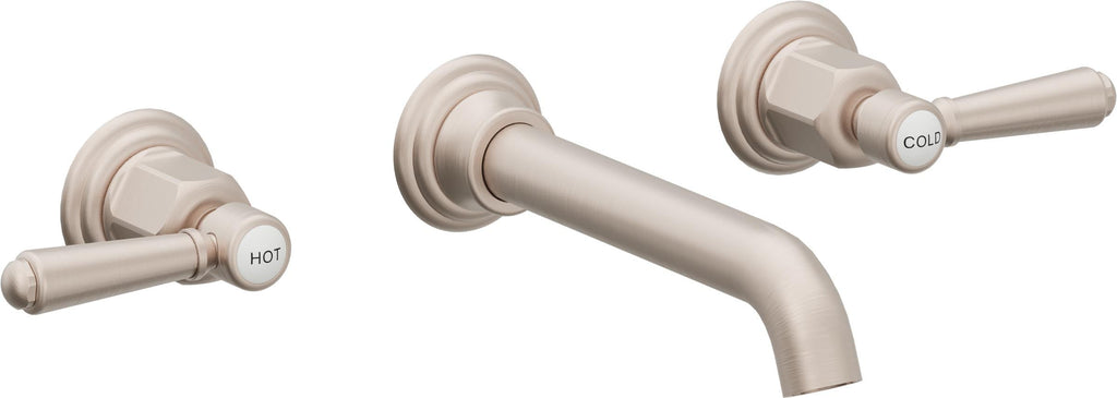 California Faucets Coronado Llave de Lavabo de Pared de Dos Llaves - Satin Nickel