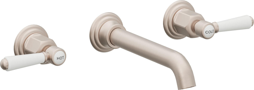 California Faucets Coronado Llave de Lavabo de Pared de Dos Llaves - Satin Nickel