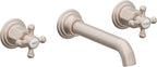 California Faucets Coronado Llave de Lavabo de Pared de Dos Llaves - Satin Nickel