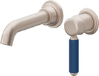 California Faucets Del Mar Llave de Lavabo de Pared de Una Llave - Manija de Porcelana Azul