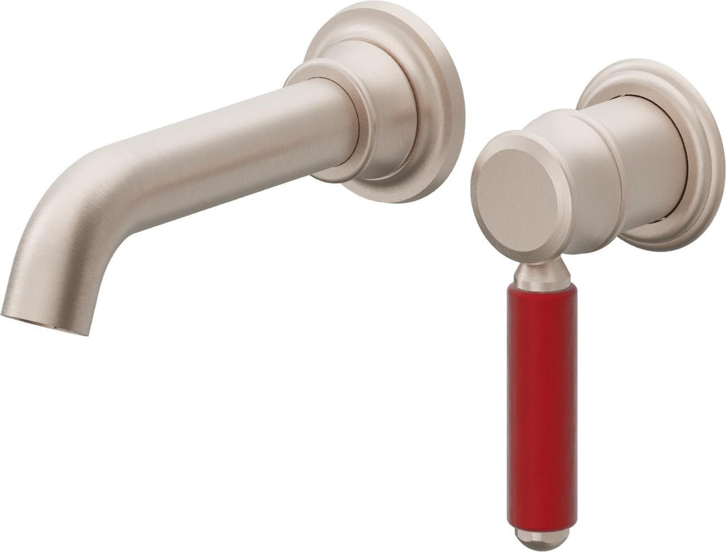 California Faucets Del Mar Llave de Lavabo de Pared de Una Llave - Manija Roja