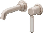 California Faucets Del Mar Llave de Lavabo de Pared de Una Llave - Manija de Porcelana Blanca