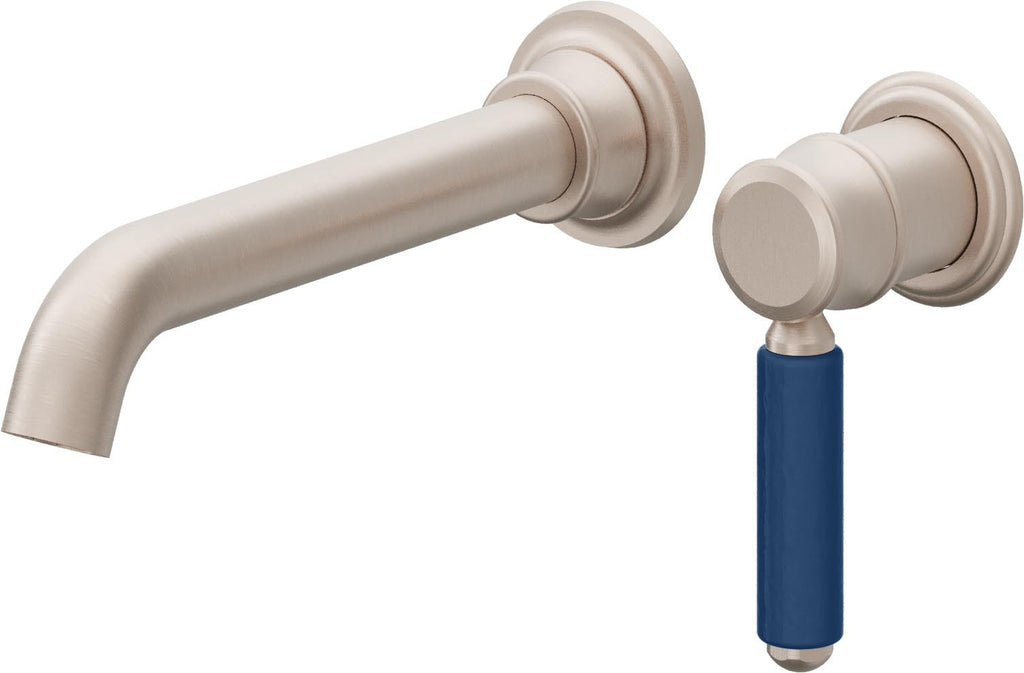 California Faucets Del Mar Llave de Lavabo de Pared de Una Llave - Manija de Porcelana Azul