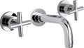 California Faucets Tiburon Solo Guarnición de Grifo de Lavabo de Pared de Dos Manijas - Manija de Cruz