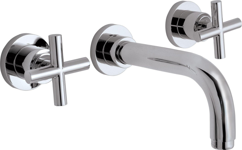 Grifo de Lavabo de Pared de Dos Manijas California Faucets Tiburon, acabado Cromo Pulido, manija de cruz