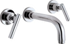Grifo de Lavabo de Pared de Dos Manijas California Faucets Tiburon, acabado Cromo Pulido, manija de palanca