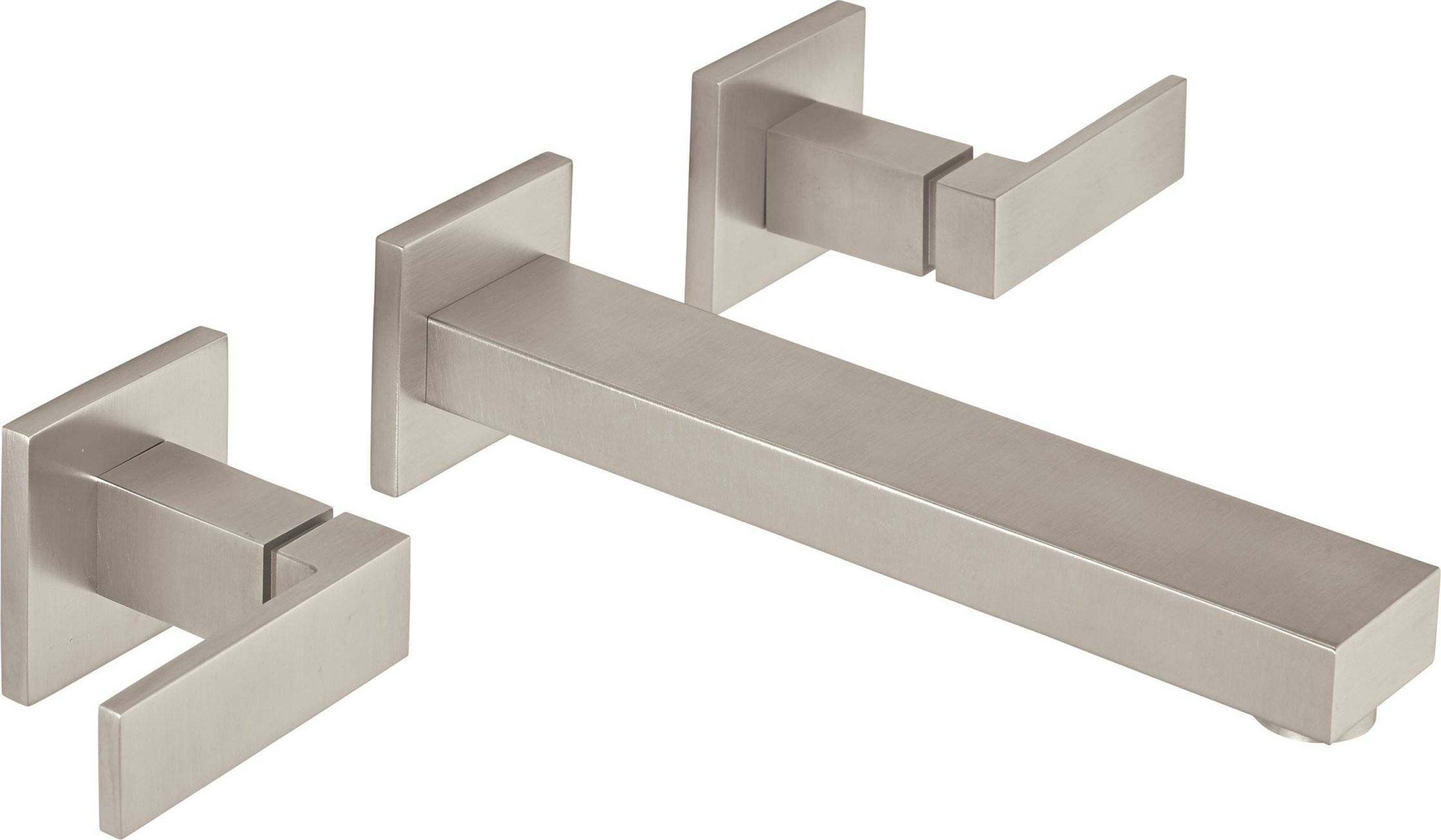 California Faucets Morro Bay Llave de Lavabo de Pared de Dos Llaves - Satin Nickel
