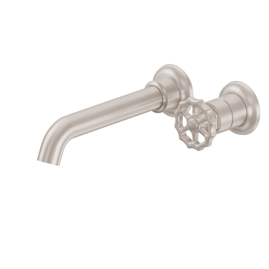 California Faucets Descanso Works Llave de Lavabo de Pared de Una Llave - Satin Nickel