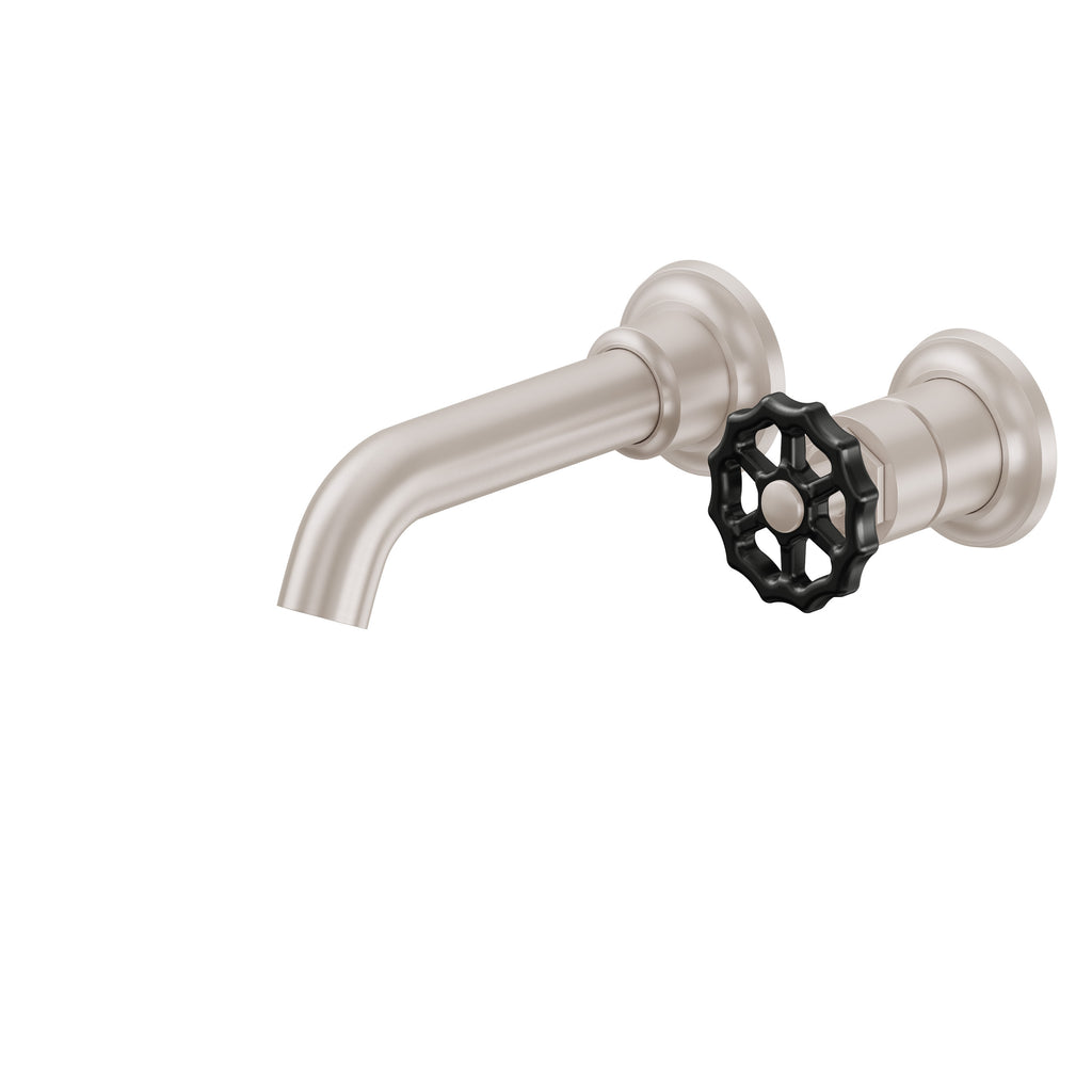 California Faucets Descanso Works Llave de Lavabo de Pared de Una Llave - Satin Nickel