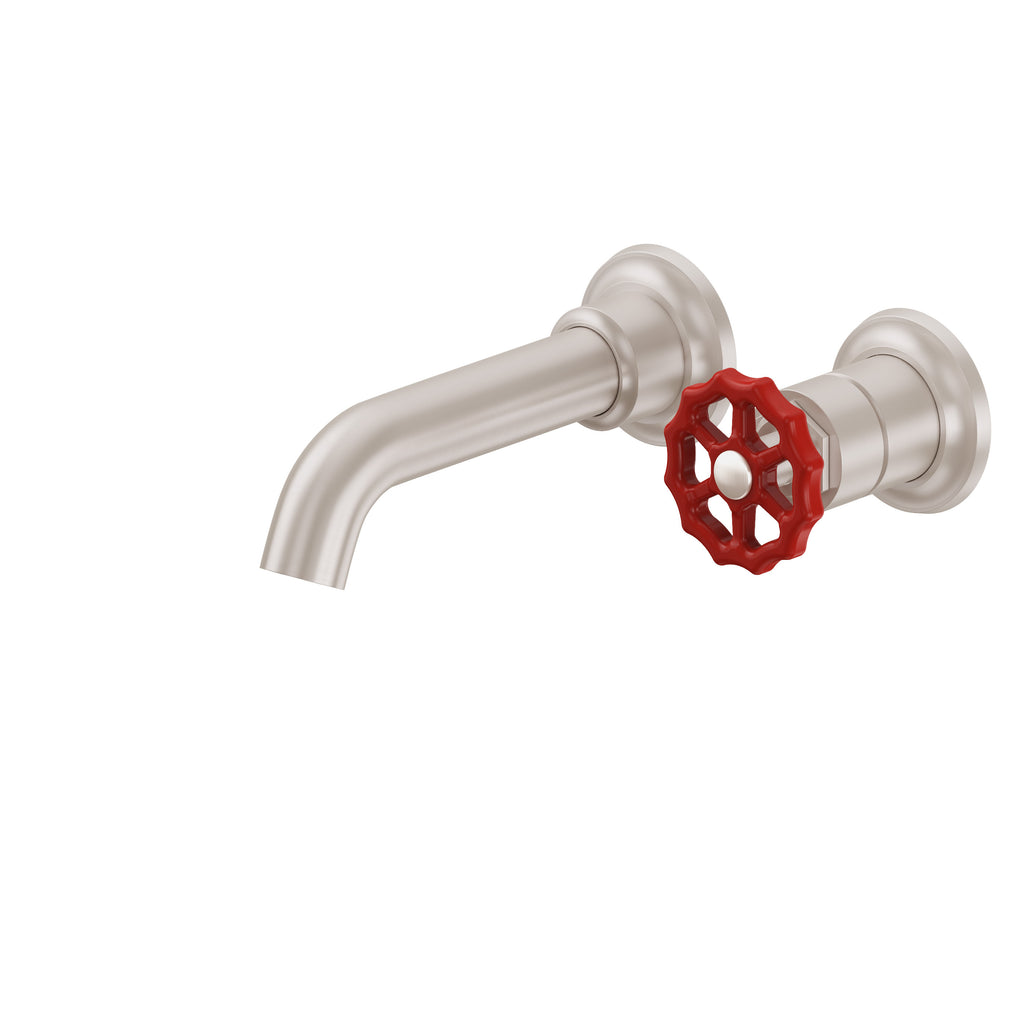 California Faucets Descanso Works Llave de Lavabo de Pared de Una Llave - Satin Nickel