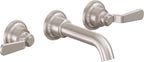 California Faucets Descanso Works Llave de Lavabo de Pared de Dos Llaves - Satin Nickel