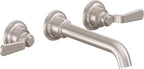 California Faucets Descanso Works Llave de Lavabo de Pared de Dos Llaves - Satin Nickel