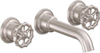 California Faucets Descanso Works Llave de Lavabo de Pared de Dos Llaves - Satin Nickel