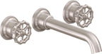 California Faucets Descanso Works Llave de Lavabo de Pared de Dos Llaves - Satin Nickel