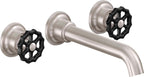 California Faucets Descanso Works Llave de Lavabo de Pared de Dos Llaves - Satin Nickel
