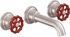 California Faucets Descanso Works Llave de Lavabo de Pared de Dos Llaves - Satin Nickel